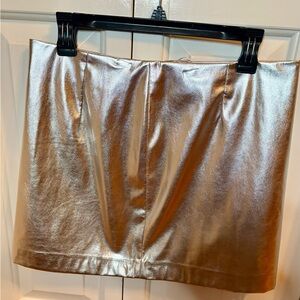 Metallic Silver Mini Skirt